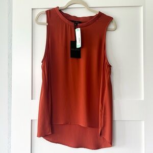 Goldray Jabare Ribbed Detail Sleeveless Blouse in Burnt Orange, size medium(NWT)